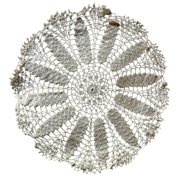 Handmade Cream Crocheted Harvest Wheat Doily 18" D Country French Core  Wedding - Picture 5 of 10